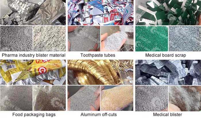 Aluminum plastic material recycling