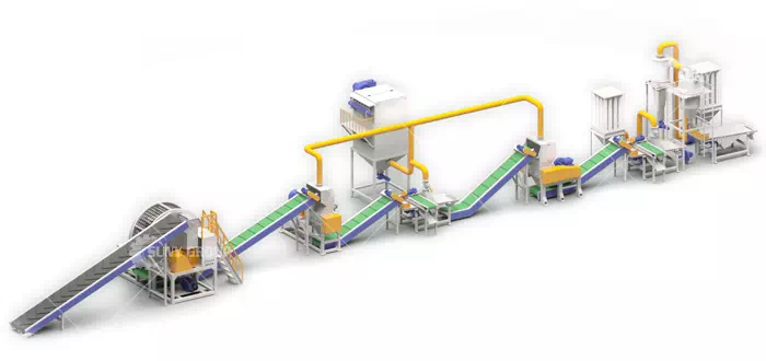 Tyre Shredder Rubber Powder Grinding Line