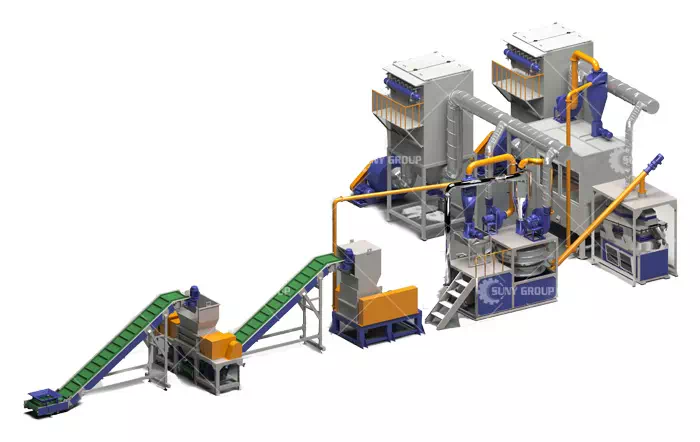 Waste circuit boards recycling plant