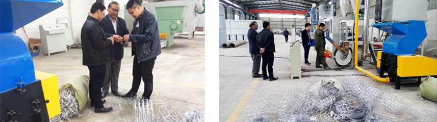 Indian Customers Inspect Aluminum Plastic Recycling Machine