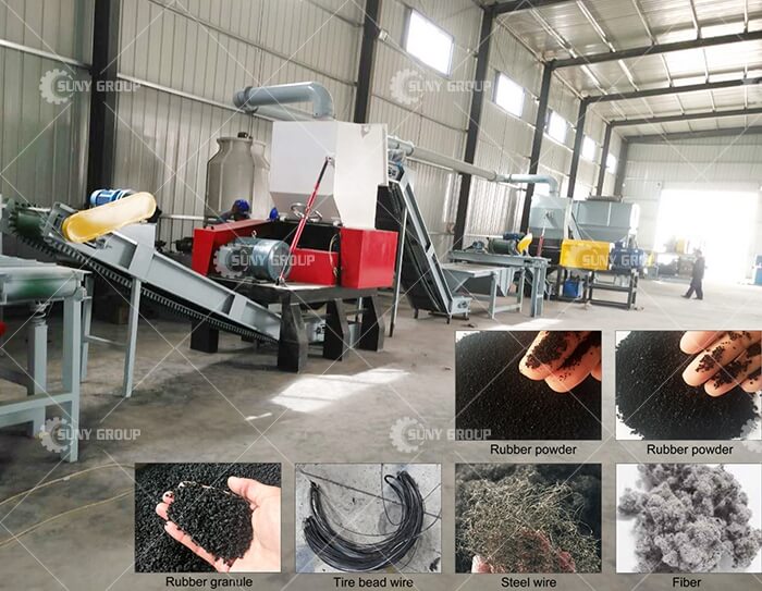 waste tire rubber powder production line